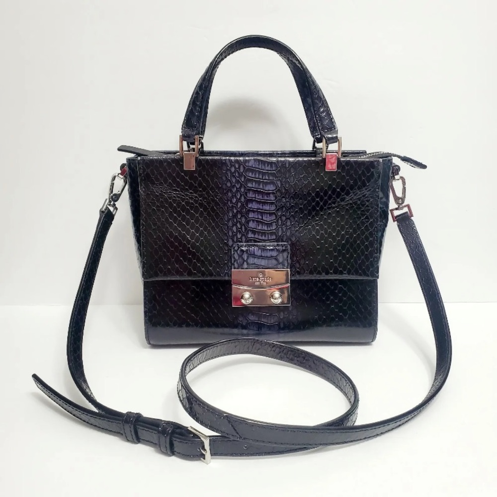 EUC Kate Spade New York Chelsea square lux Bennett crossbody leather handbag
